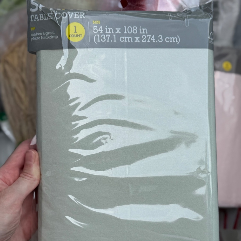 NWT Spritz Sage Paper Tablecloth